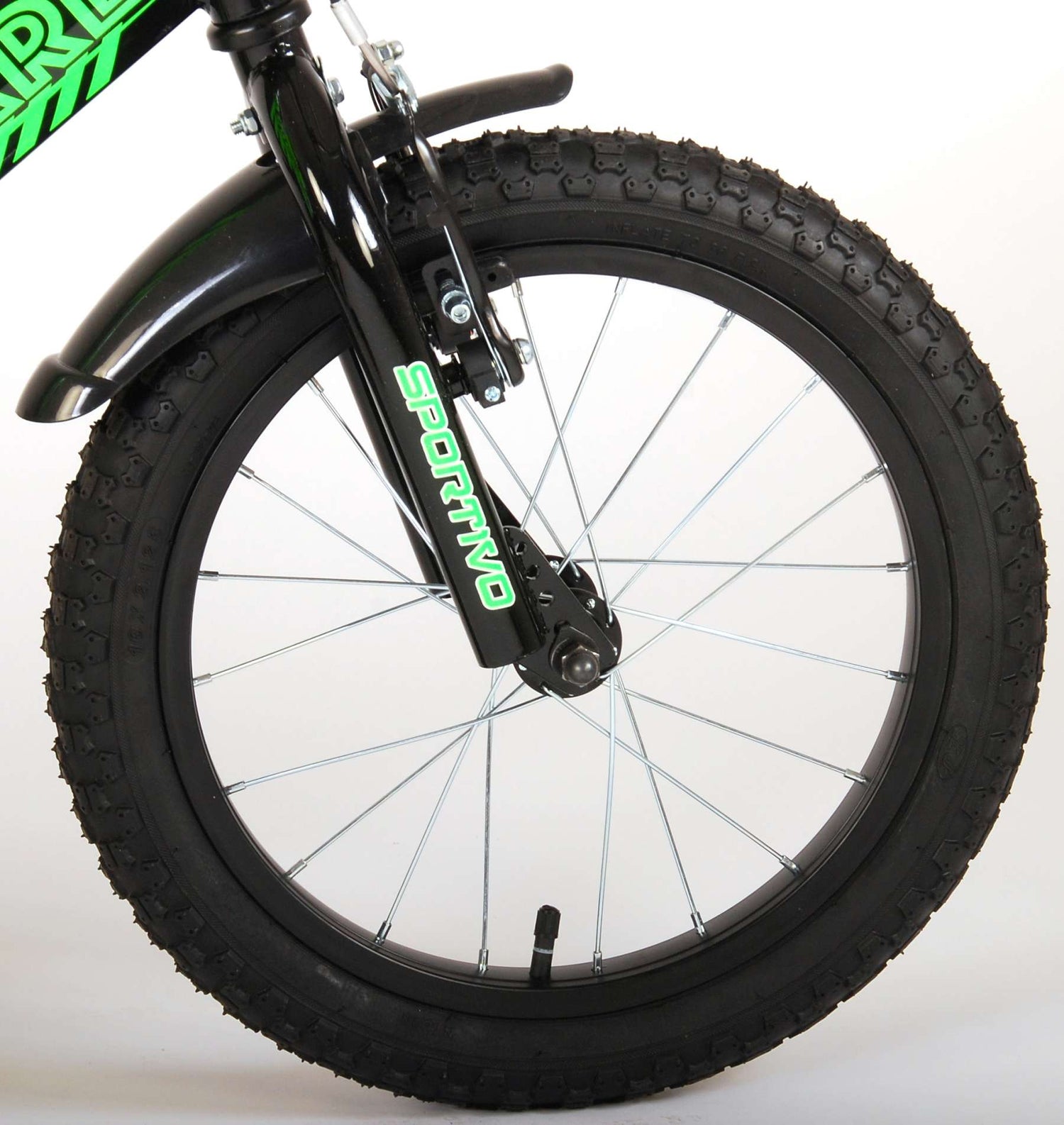 Volare Sportivo Kinderfahrrad - Jungen - 16 Zoll - Neongrün Schwarz - Zwei Handbremsen - 95% zusammengebaut