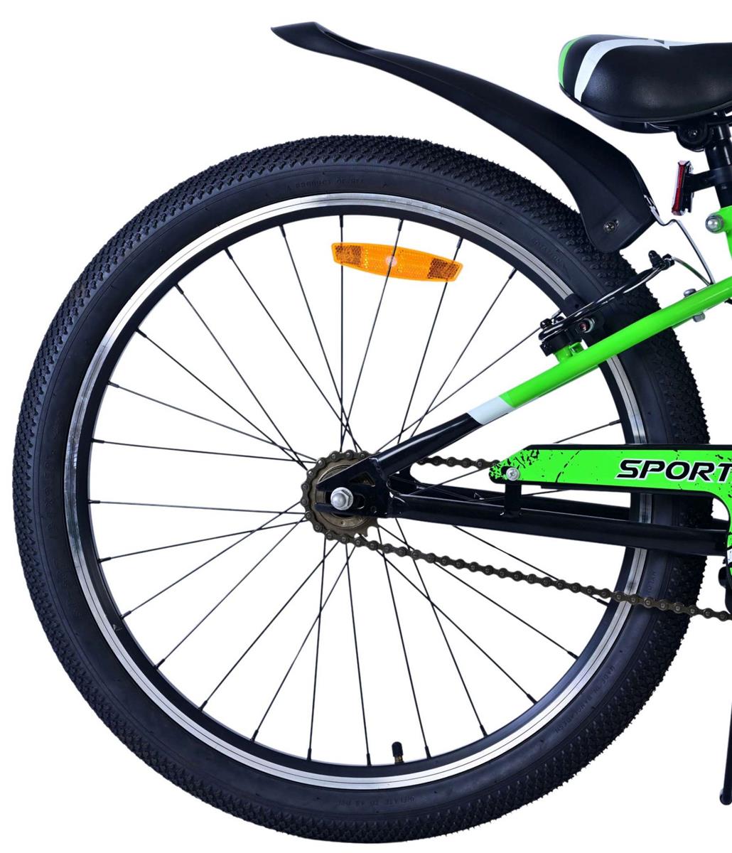 Volare Sportivo Kinderfahrrad für Jungen - 24 Zoll in Schwarz und Grün mit Zweihandbremsen