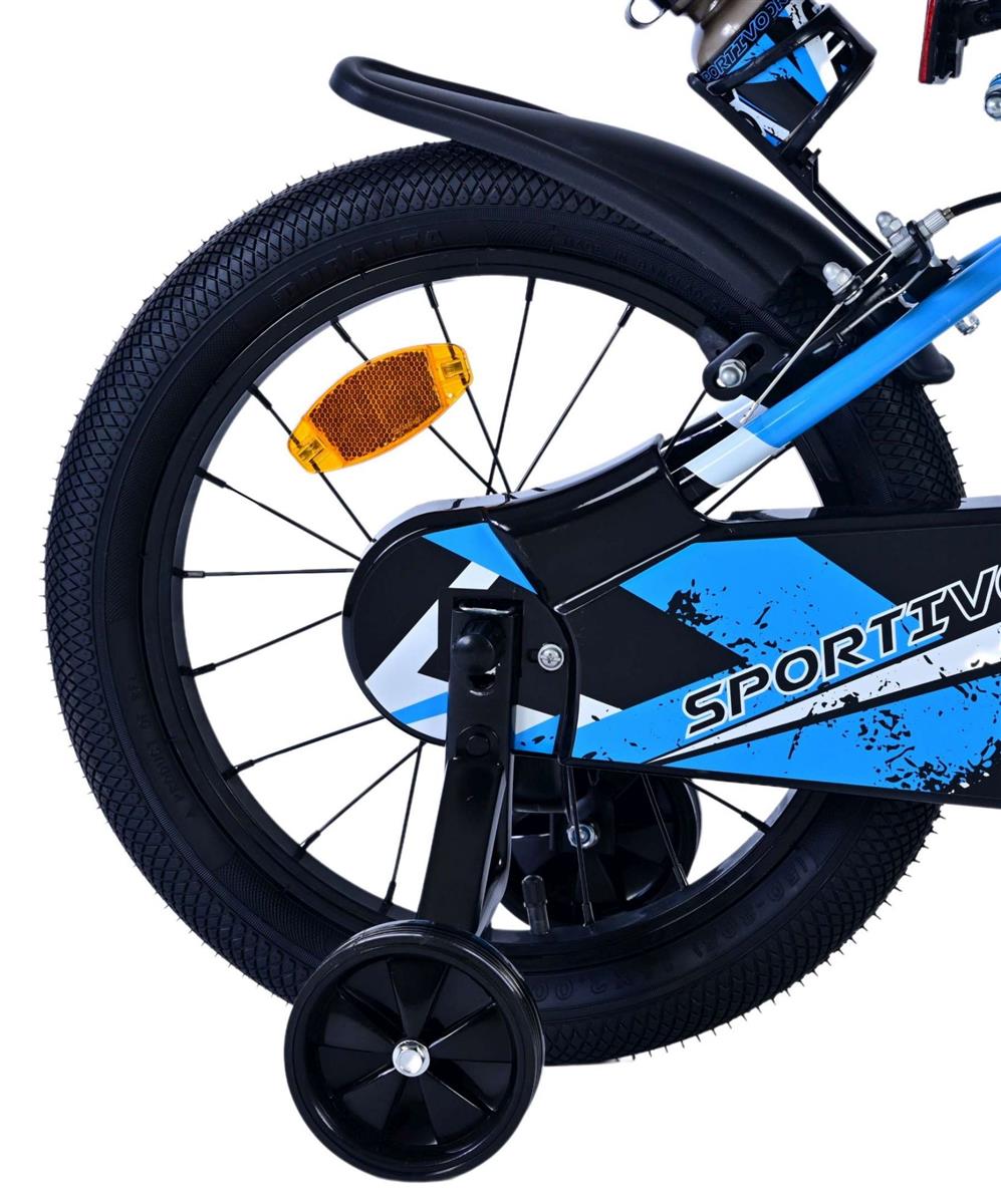 Volare Sportivo Kinderfahrrad für Jungen - 16 Zoll in Blau Schwarz mit Zweihandbremsen
