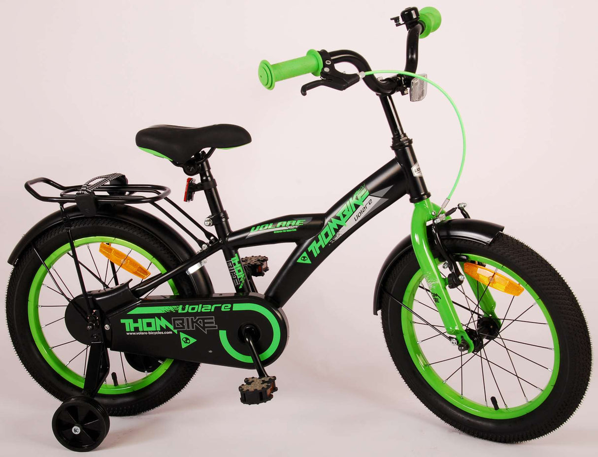Volare Thombike Kinderfahrrad - Jungen - 16 Zoll - Schwarz Grün