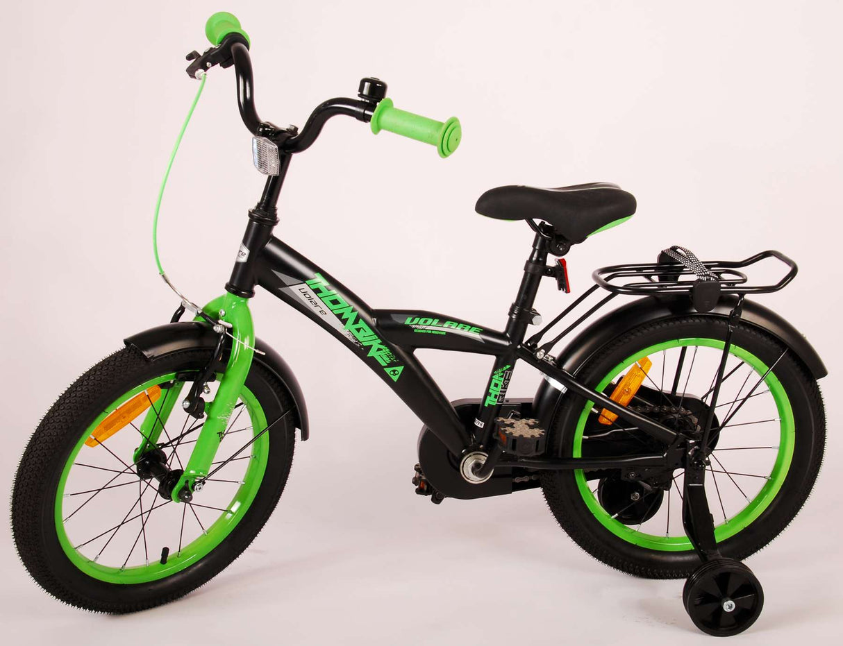 Volare Thombike Kinderfahrrad - Jungen - 16 Zoll - Schwarz Grün