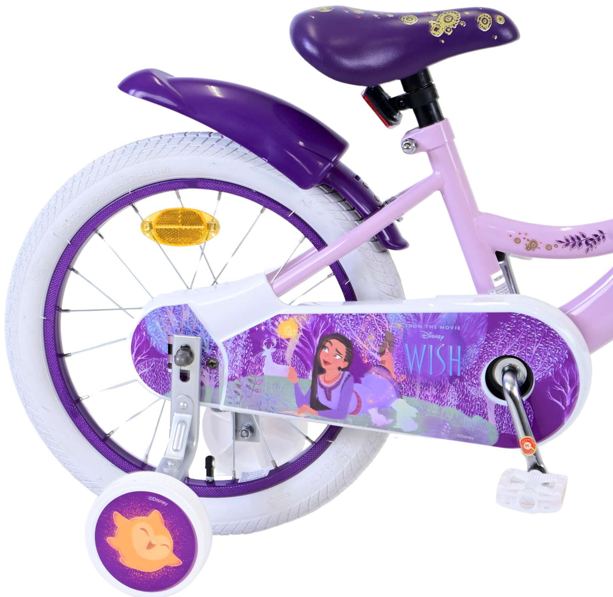 Volare Disney Wish Kinderfahrrad für Mädchen - 16 Zoll in Lila für Kinder von 4 bis 6 Jahren