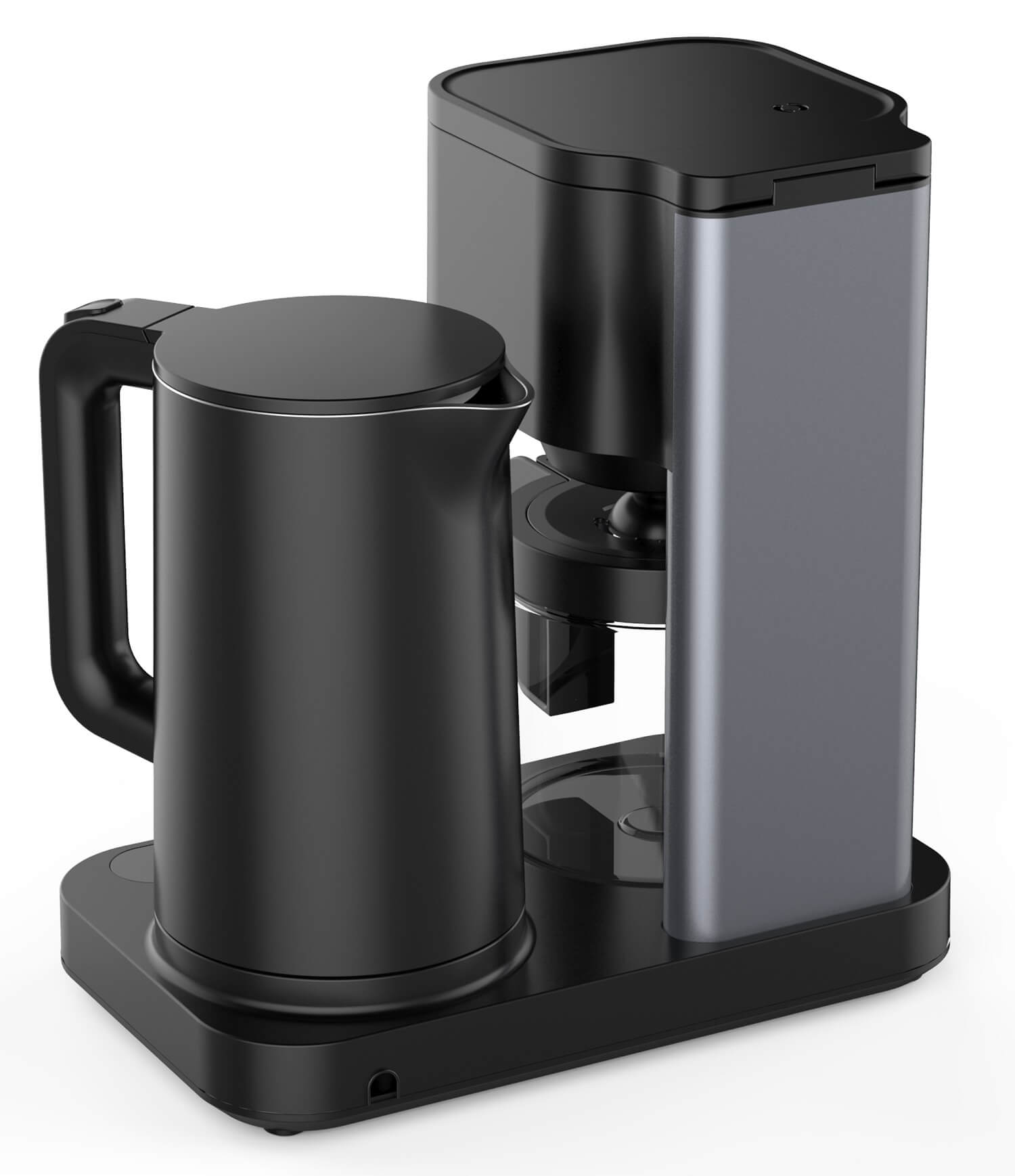 WKM KWK-1600 Kombinierte Kaffeemaschine + Wasserkocher, 1600W, LED-Display, Touch-Tasten, Warmhaltefunktion