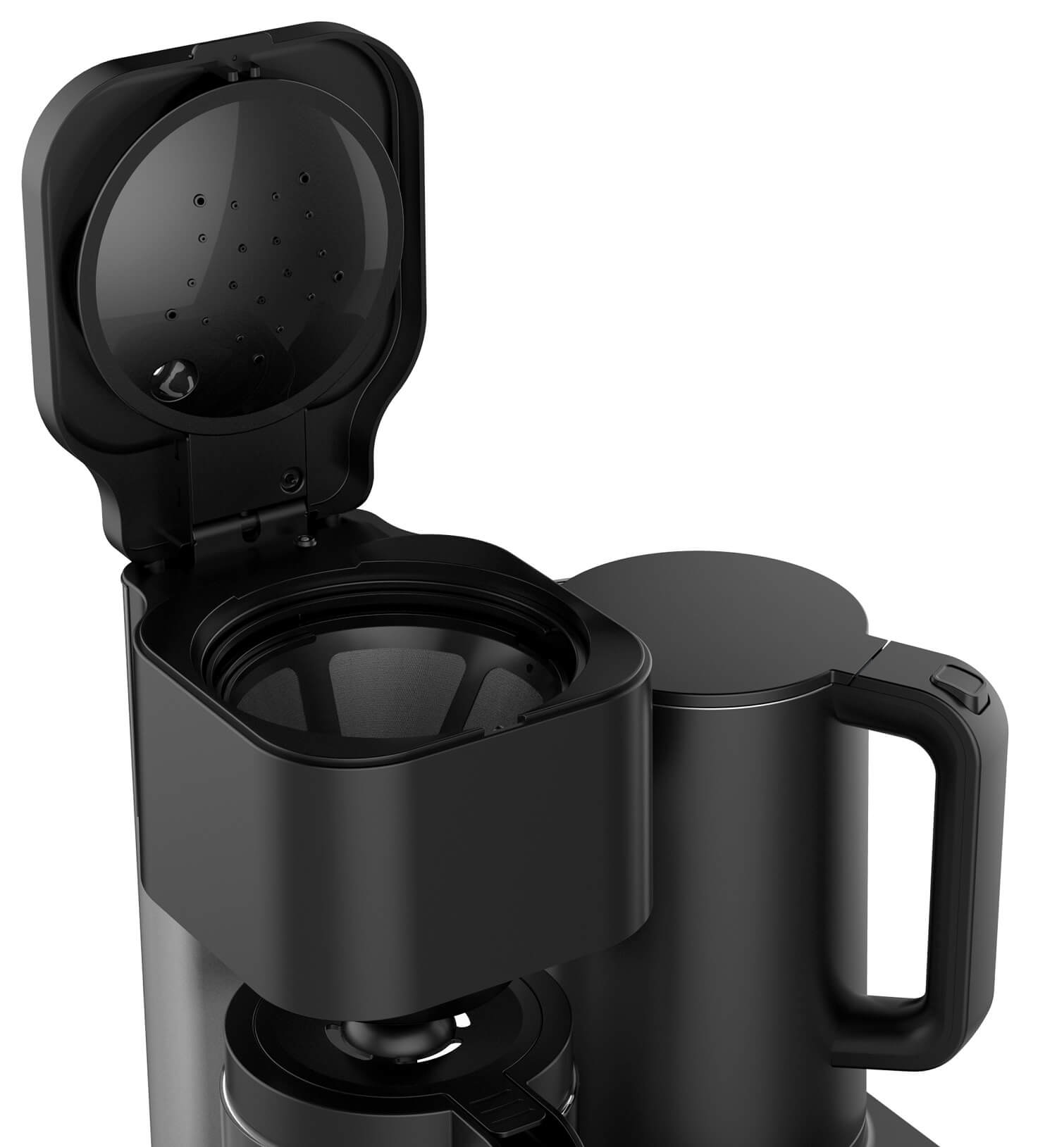 WKM KWK-1600 Kombinierte Kaffeemaschine + Wasserkocher, 1600W, LED-Display, Touch-Tasten, Warmhaltefunktion