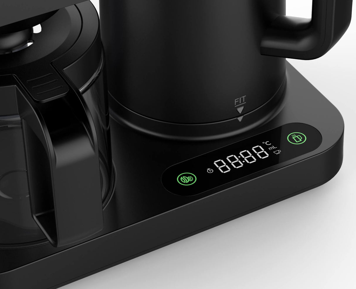 WKM KWK-1600 Kombinierte Kaffeemaschine + Wasserkocher, 1600W, LED-Display, Touch-Tasten, Warmhaltefunktion