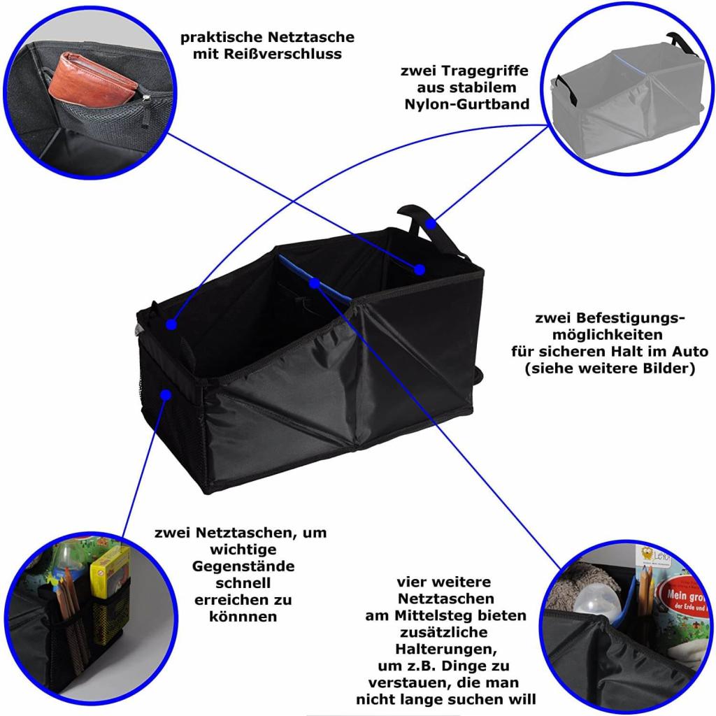 Wumbi Aufbewahrungsbox Blau KfZ Kofferraum Kofferraumtausche Organizer Auto Tasche
