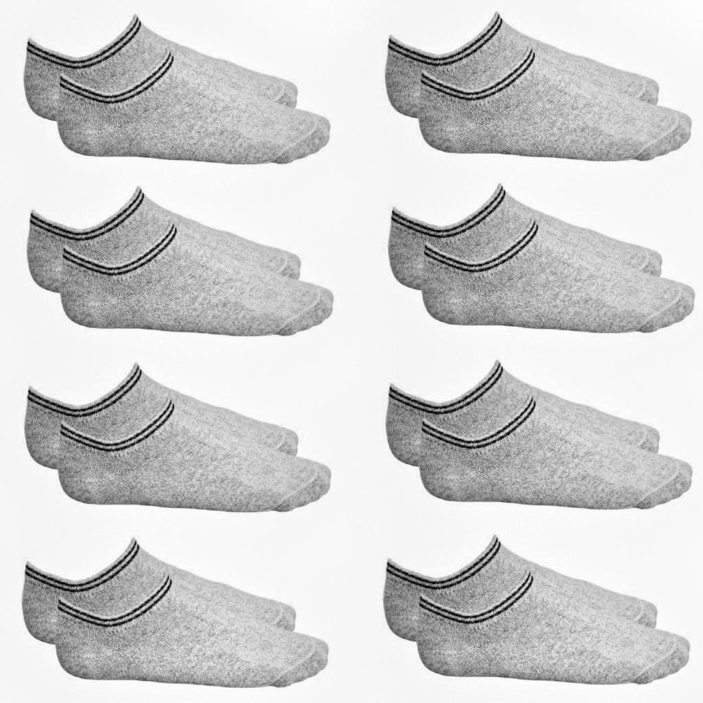 Zecond Zkin 24 Paar Sneaker Socken Gr. 32 - 38 grau Sommersocken Füßlinge aus Baumwolle