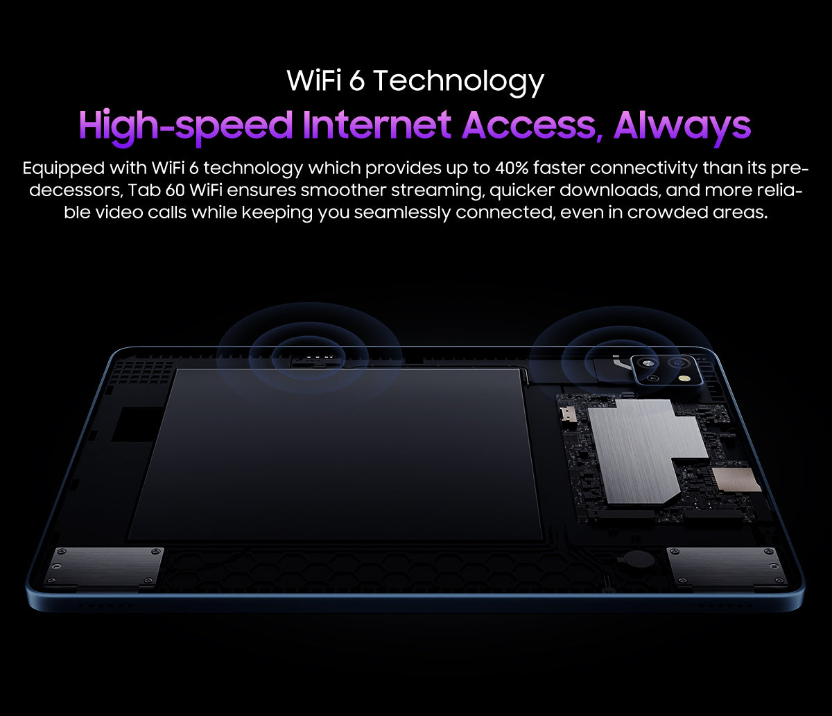Blackview Tab 60 WiFi 6 – Moderne WLAN-Technologie für bis zu 40 Prozent schnellere Verbindungen und stabile Videocalls