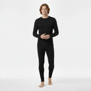 Gaubert Herren Thermo-Unterwäsche Set , Größe M - XXL – Merinowolle, Atmungsaktiv, Temperaturregulierend & Geruchshemmend - Schwarz