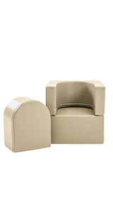 Beige Sitzmöbel-Set mit abgerundeten Kanten und minimalistischer Formgebung