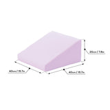 Lila Schaumstoffkeil mit abgerundeter Oberseite und Maßen angegeben