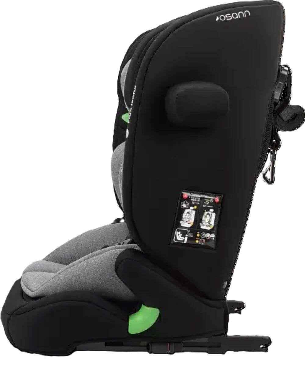 Osann Flux Isofix i-Size Kindersitz 76–150 cm – höhenverstellbar, mit Isofix & Top-Tether, Seitenaufprallschutz, Komforteinlage, R129 – Grey Melange