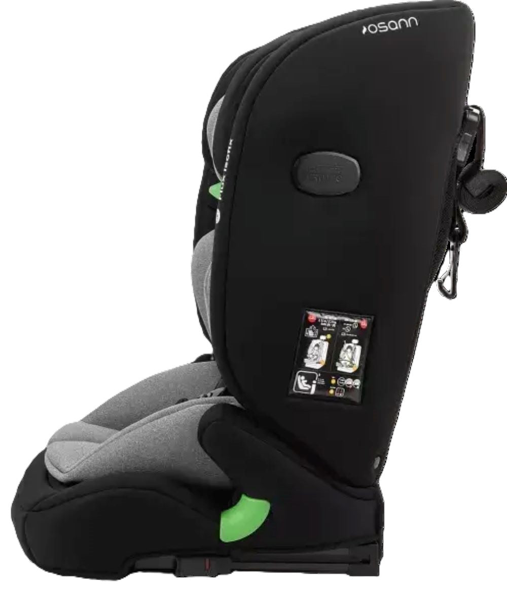 Osann Flux Isofix i-Size Kindersitz 76–150 cm – höhenverstellbar, mit Isofix & Top-Tether, Seitenaufprallschutz, Komforteinlage, R129 – Grey Melange