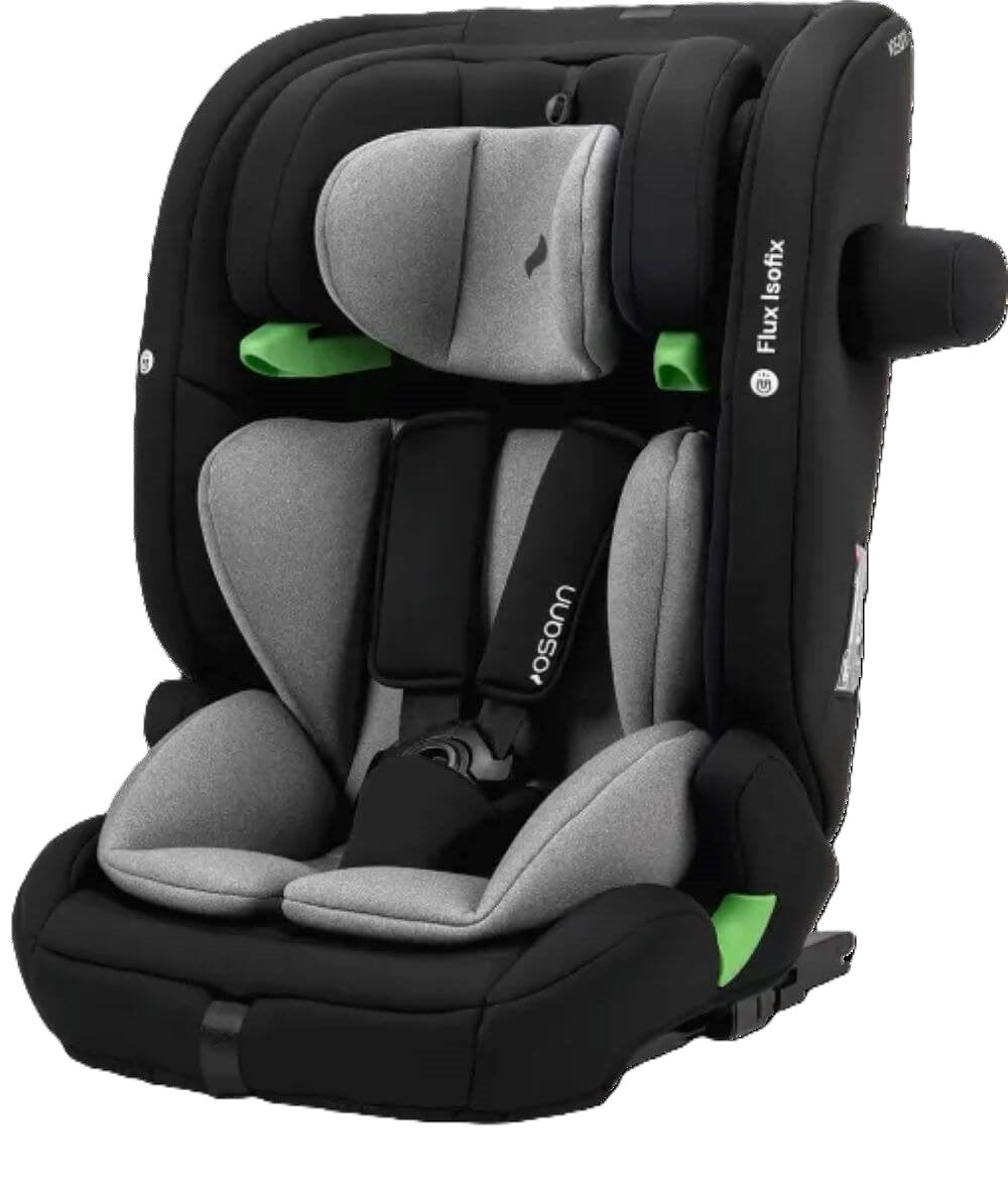 Osann Flux Isofix i-Size Kindersitz 76–150 cm – höhenverstellbar, mit Isofix & Top-Tether, Seitenaufprallschutz, Komforteinlage, R129 – Grey Melange