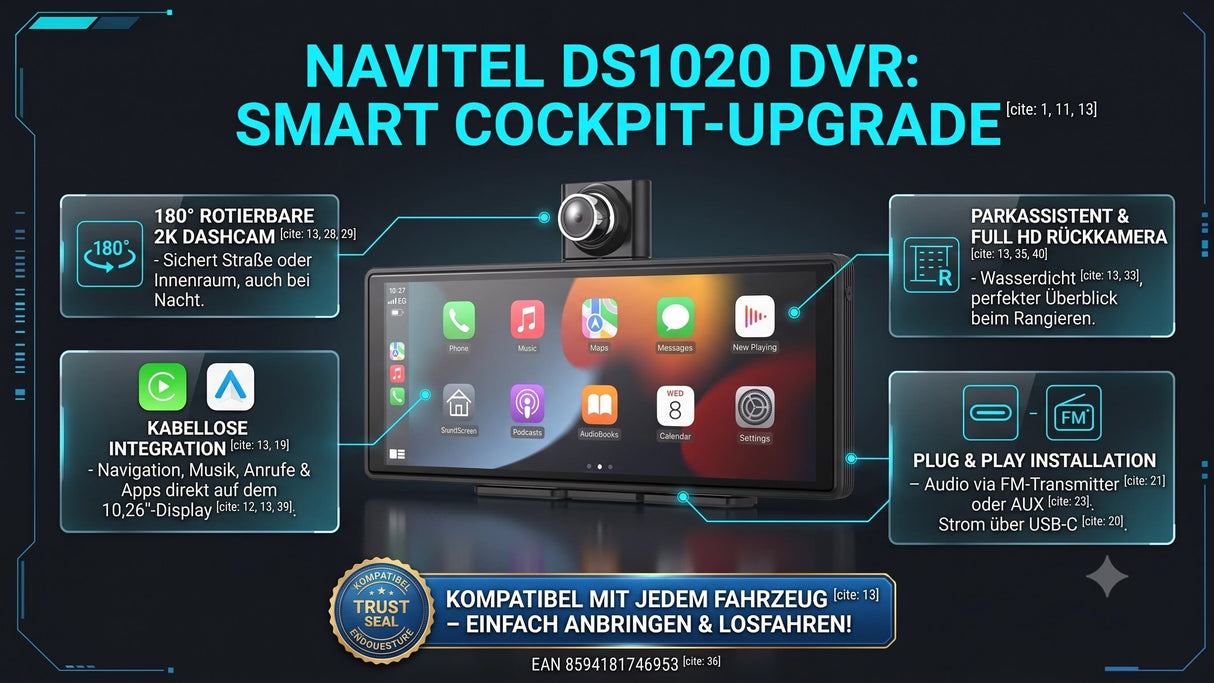 Die wichtigsten USPs des Navitel DS1020 VR Multimedia Display