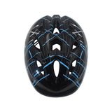 Volare Fahrradhelm für Kinder in edlem schwarz mit blauen Akzenten, Kopfumfang 47-51 cm