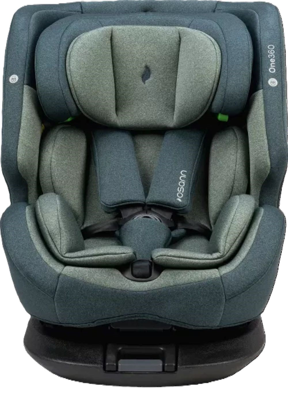 Osann ONE360° Kindersitz 40–150 cm – 360° drehbar, i-Size R129, Isofix & Top-Tether, Reboarder & vorwärtsgerichtet, 14-fach verstellbar – Universe Green