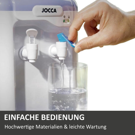 Anwendungsfoto: Einfache Bedienung des Jocca Wasserspenders beim Befüllen eines Glases