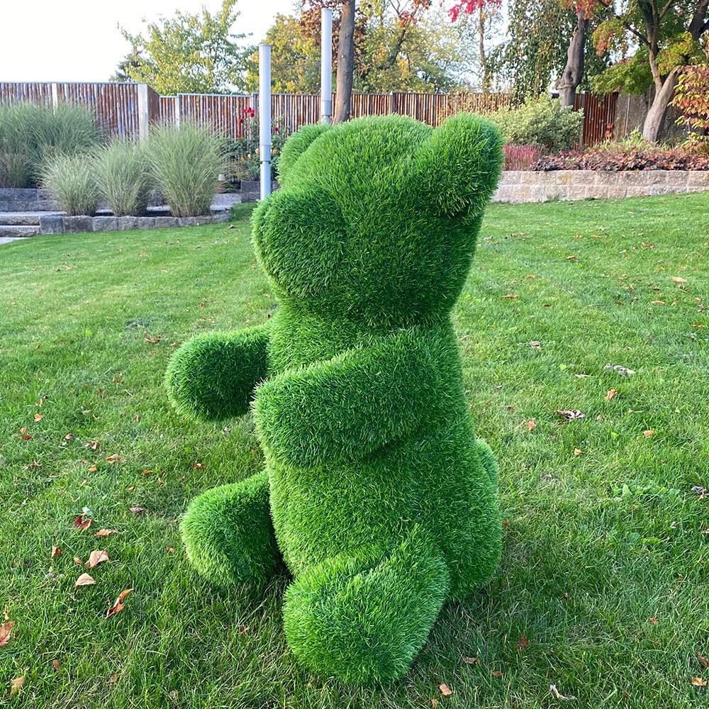 AniPlants, Grasfigur, "Bär", frontal, Gartendeko, 100cm