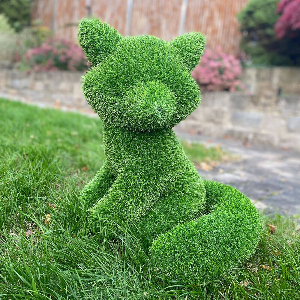 AniPlants, Grasfigur, "Fuchs" sitzend, Gartendeko, 65cm