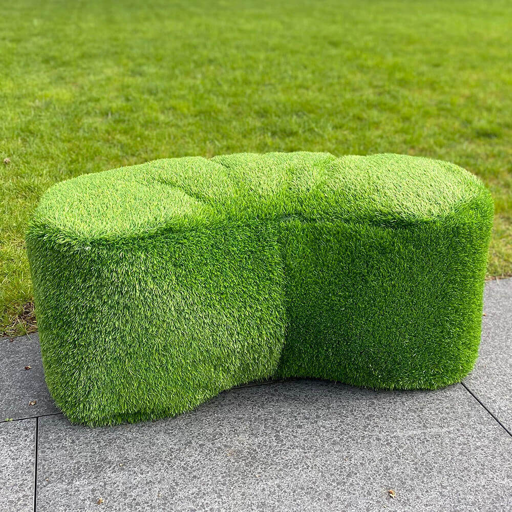 AniPlants, Grasfigur, "Möbel", Kidney-Hocker, Gartendeko, 40cm