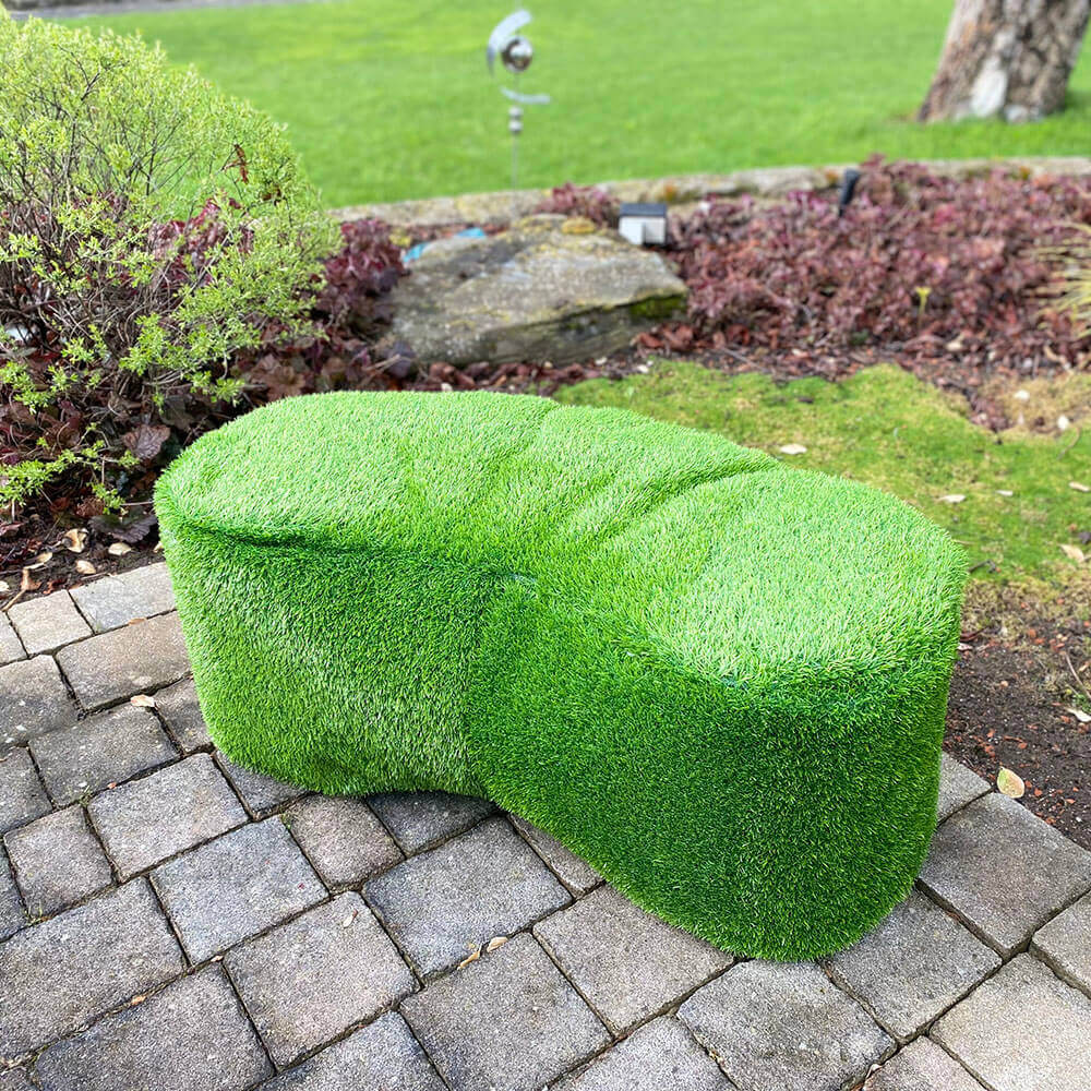 AniPlants, Grasfigur, "Möbel", Kidney-Hocker, Gartendeko, 40cm