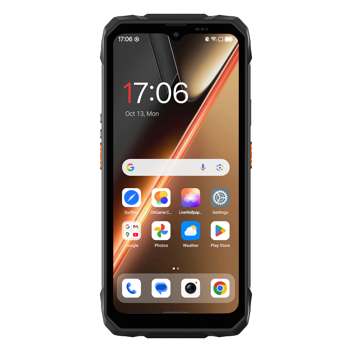 Eingeschaltetes 6,56 Zoll HD+ Display des Blackview Rock 1 Pro