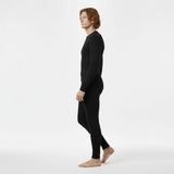 Gaubert Herren Thermo-Unterwäsche Set , Größe M - XXL – Merinowolle, Atmungsaktiv, Temperaturregulierend & Geruchshemmend - Schwarz