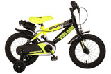 Volare Sportivo Kinderfahrrad - Jungen - 14 Zoll - Neon Gelb/Schwarz - Abnehmbare Stützräder und Flaschenhalter
