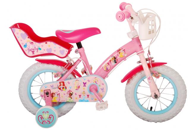 Volare Disney Princess Kinderfahrrad - Mädchen - 12 Zoll - Rosa - Zwei Handbremsen