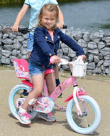 Volare Disney Princess Kinderfahrrad - Mädchen - 12 Zoll - Rosa - Zwei Handbremsen