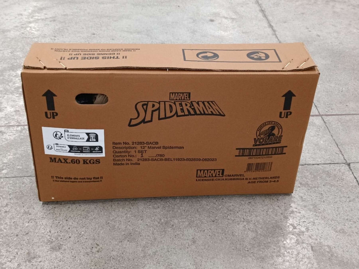 Volare Spider-Man Kinderfahrrad - Jungen - 12 Zoll - Blau/Rot