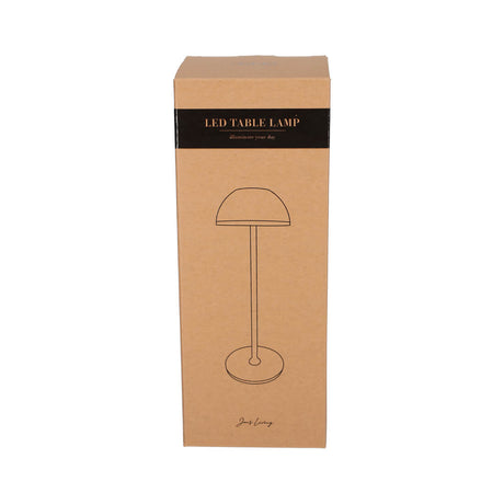 OVP Frontalansicht der Jens Living LED Tischlampe in Schwarz