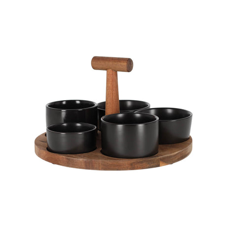Bits&amp;Bites Servierschalenset in Schwarz mit Griff von der Seite