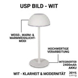 USP der Jens Living LED Tischlampe in Weiss