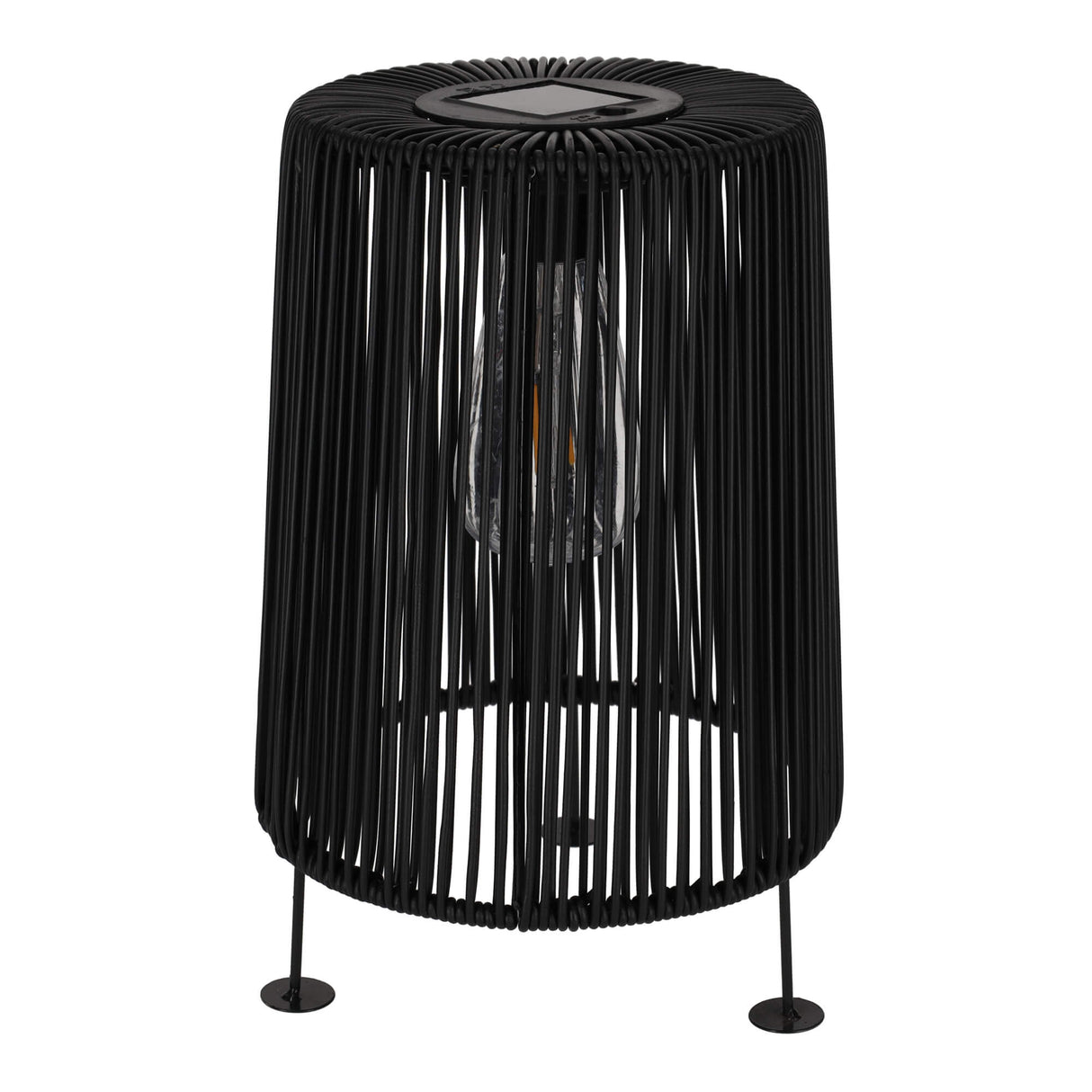Jens Living Solarlampe in Rattanoptik in schwarz im Profil
