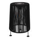 Jens Living Solarlampe in Rattanoptik in schwarz im Profil