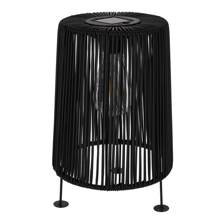 Jens Living Solarlampe in Rattanoptik in schwarz im Profil