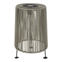Jens Living Solarlampe in Rattanoptik in Grau im Profil