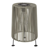 Jens Living Solarlampe in Rattanoptik in Grau im Profil