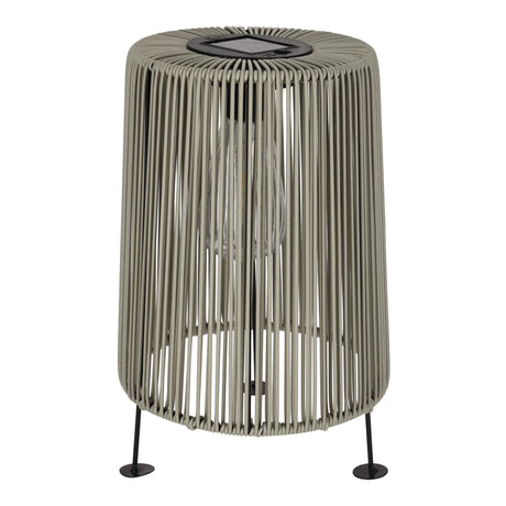 Jens Living Solarlampe in Rattanoptik in Grau im Profil