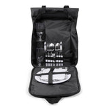 Norländer Picknick Rucksack in Schwarz Frontal mit offenem Fach
