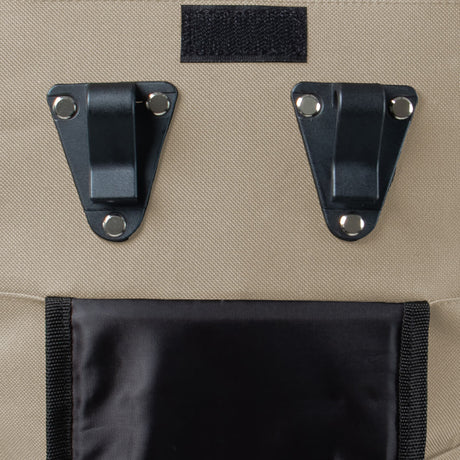 Norländer Rucksack Beige SIcht auf die Haken für Gepäckträgermontage