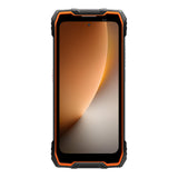 Frontansicht des Blackview ROCK 2 in Orange Vibrance. Die orangefarbene Rahmenverstärkung umgibt das helle 120Hz IPS-Display.