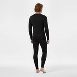 Gaubert Herren Thermo-Unterwäsche Set , Größe M - XXL – Merinowolle, Atmungsaktiv, Temperaturregulierend & Geruchshemmend - Schwarz