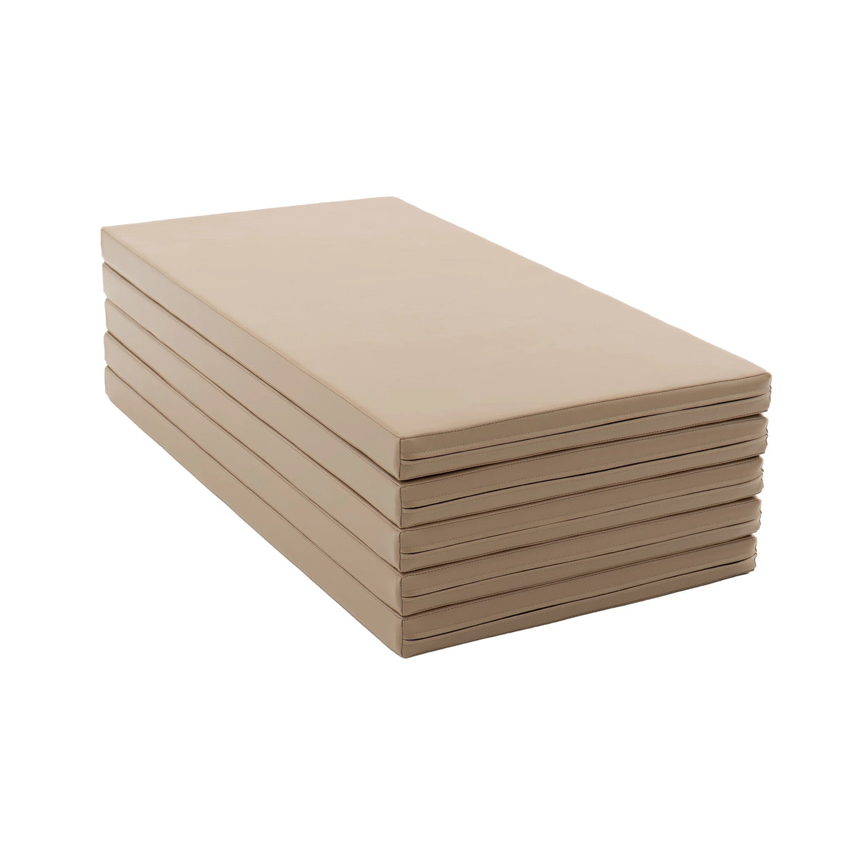 Stapelhocker in beige, aus weichem Material, ideal für Sitzgelegenheiten