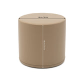 Runder Hocker in Beige mit 48 cm Durchmesser und 48 cm Höhe