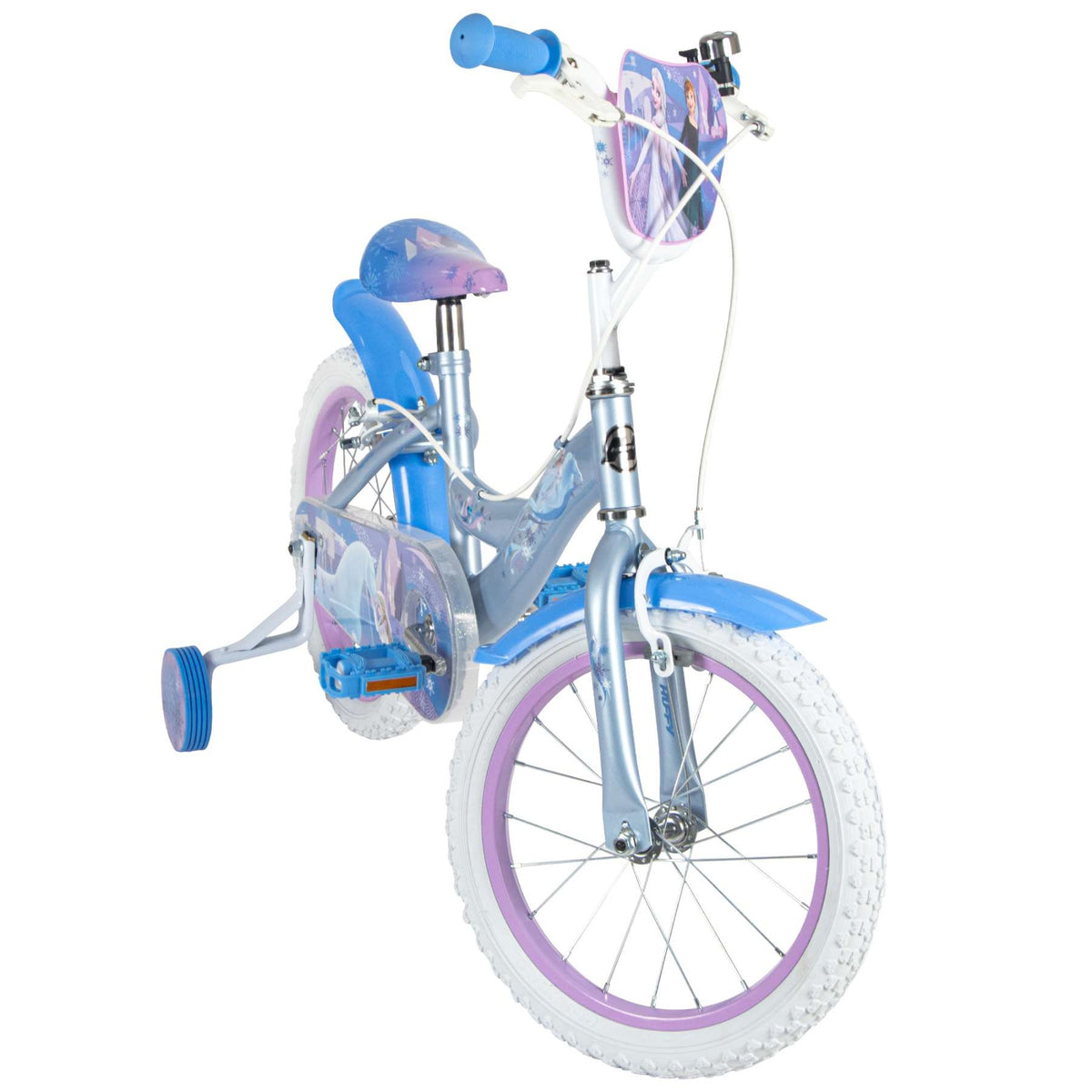 Volare Disney Die Eiskönigin 2 Kinderfahrrad 16 Zoll Blau-Lila mit Stützrädern und Handbremsen