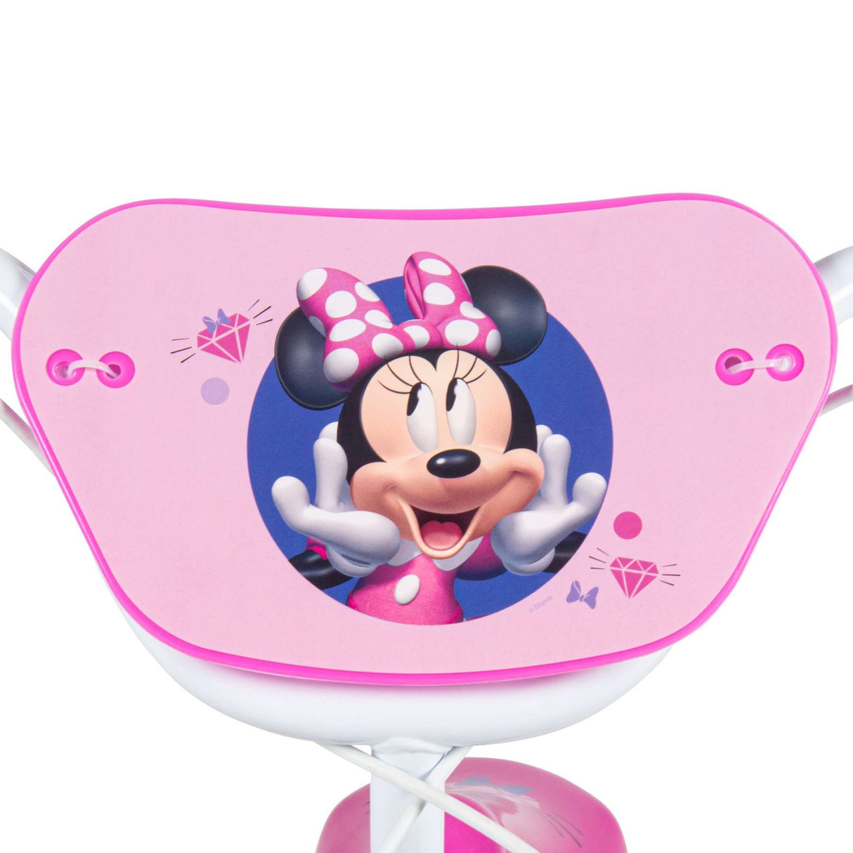 Volare Disney Minnie Mouse Kinderfahrrad 14 Zoll Weiß-Rosa mit Handbremsen