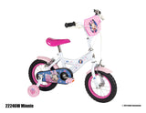 Volare Disney Minnie Mouse Kinderfahrrad 12 Zoll Weiß-Rosa mit Stützrädern